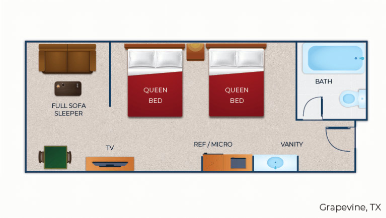 The floor plan for the Family Suite